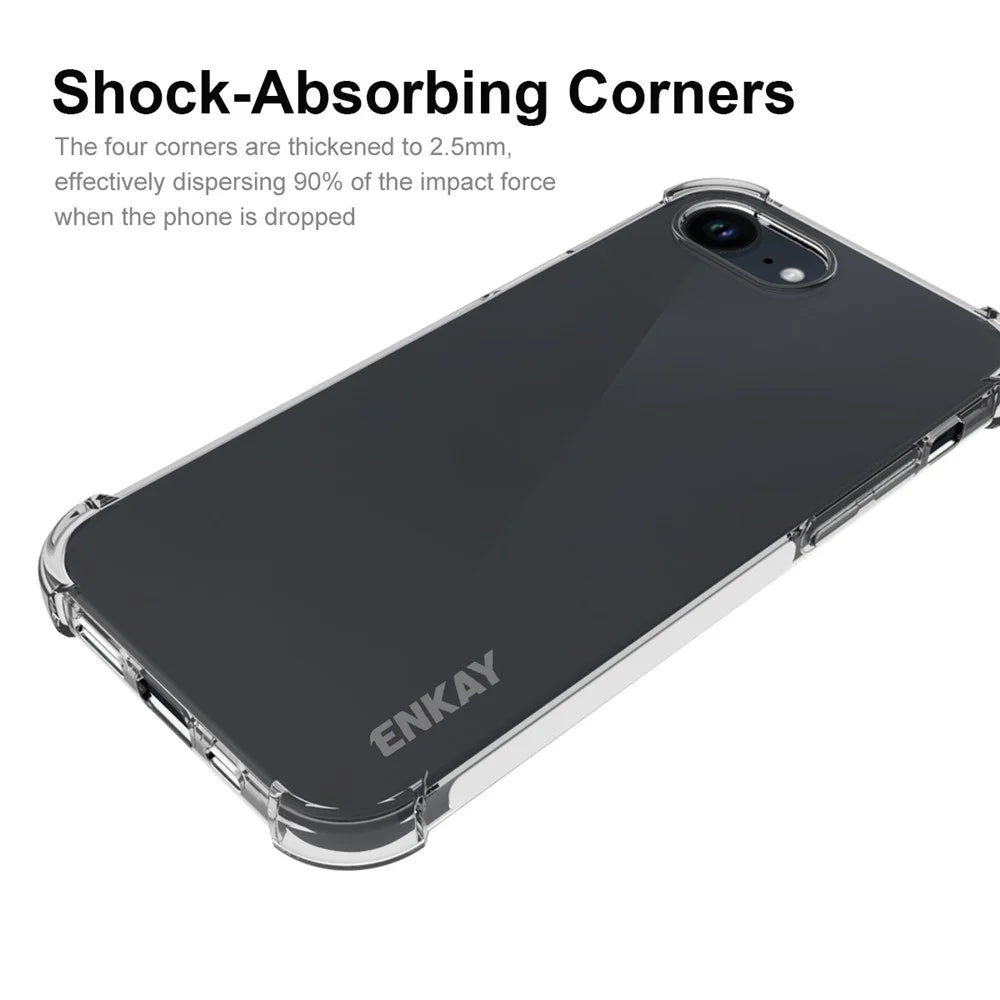 ENKAY HAT PRINCE For iPhone 17e / 16e TPU Case Reinforced Corners Clear Phone Cover - 2