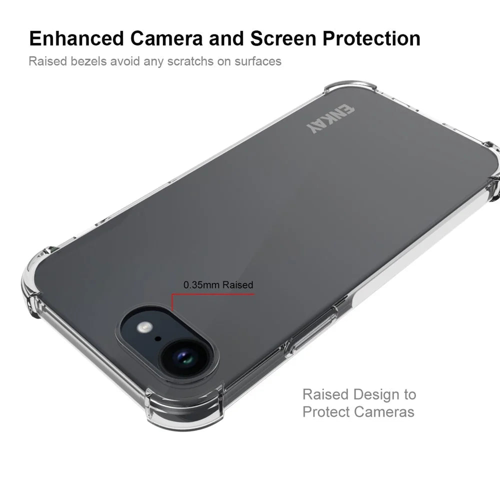 ENKAY HAT PRINCE For iPhone 17e / 16e TPU Case Reinforced Corners Clear Phone Cover - 3