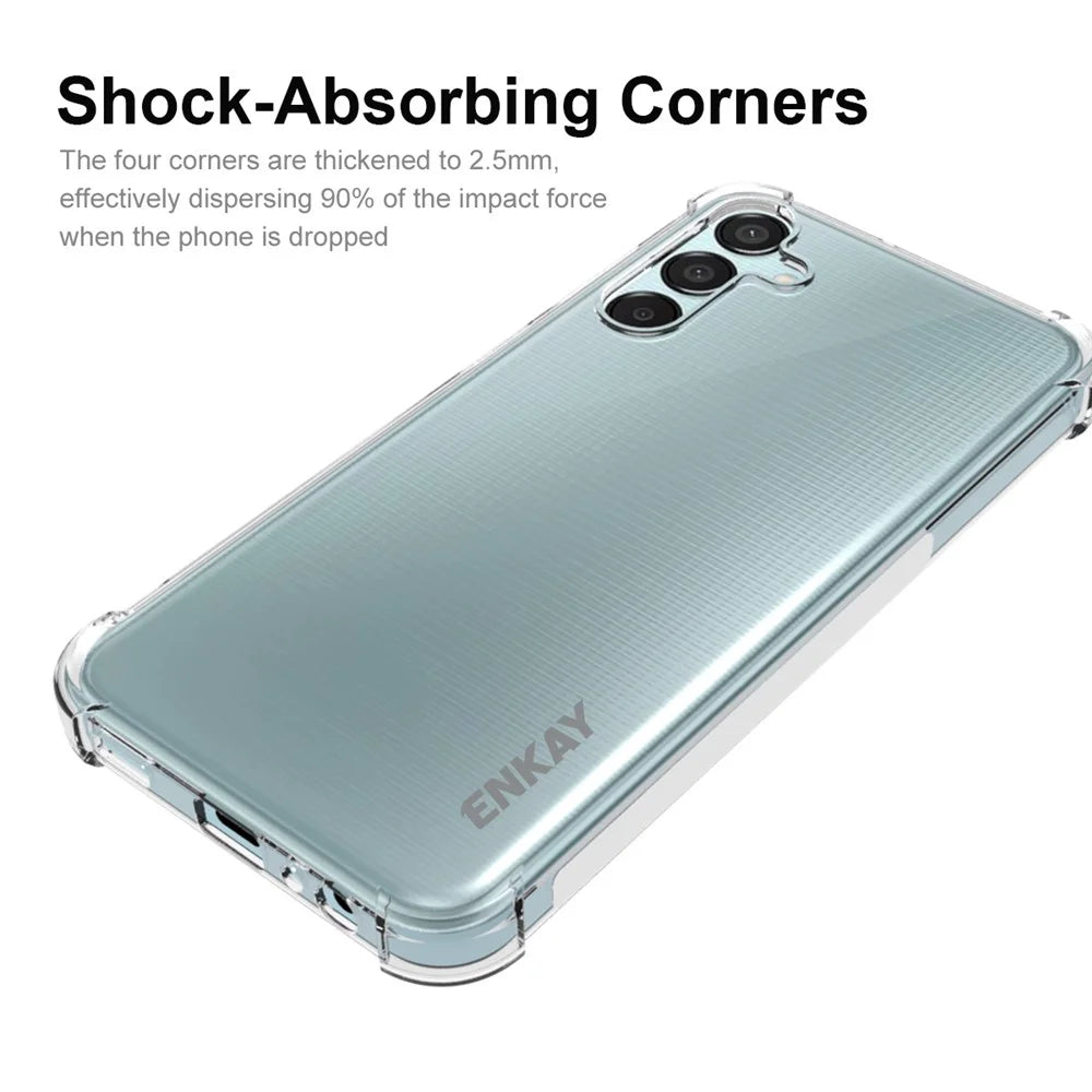 ENKAY HAT PRINCE For Samsung Galaxy F15 5G / M15 5G Clear Case Four Corners Reinforced TPU Phone Cover - 2