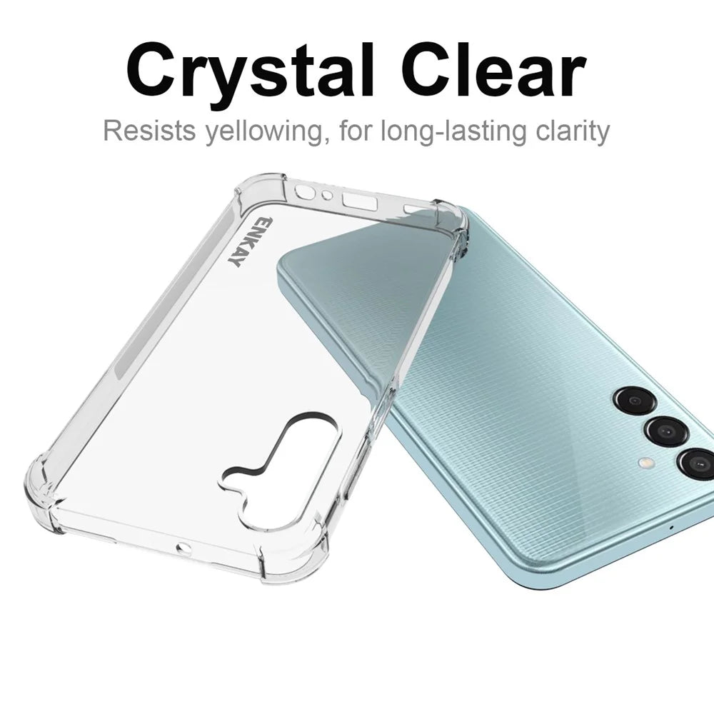 ENKAY HAT PRINCE For Samsung Galaxy F15 5G / M15 5G Clear Case Four Corners Reinforced TPU Phone Cover - 5