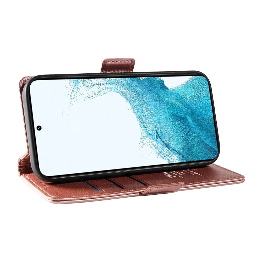 YIKATU YK-007 For Samsung Galaxy S21 4G / S21 5G Leather Phone Cover with Magnetic Side Closure - Rose Gold - 3