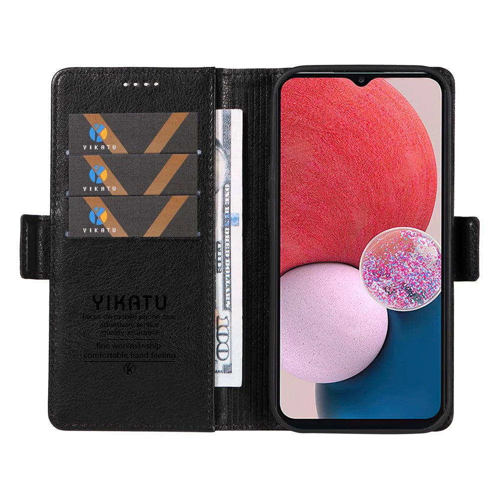 YIKATU YK-007 For Samsung Galaxy A13 5G / A13 4G / A04s 4G (164.7mm) Phone Cover Magnetic Clasp Leather Case - Black - 2