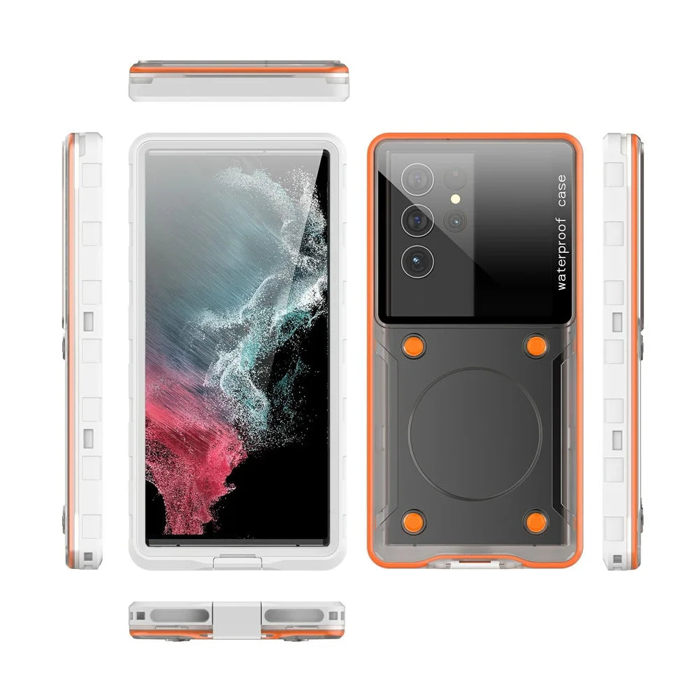 Universal IP68 Waterproof Case Phone Underwater Protection Cover for Phones Below 6.9-inch - White - 1