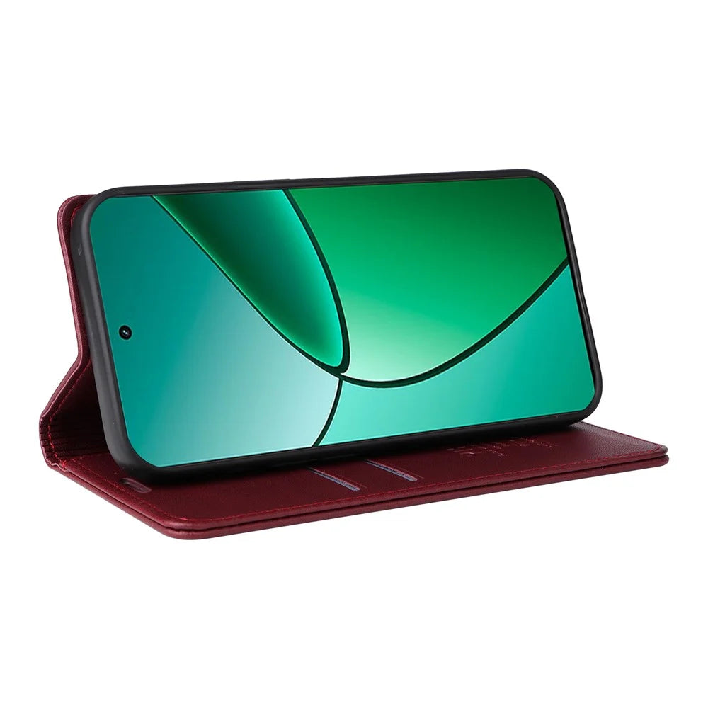 YIKATU YK-001 For Realme 12 4G / 12+ 5G Case Magnetic Closure Leather Phone Case - Wine Red - 4