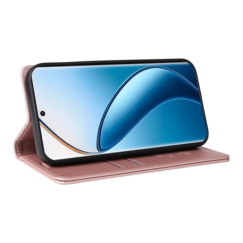 YIKATU YK-001 For Realme 12 Pro 5G / 12 Pro+ 5G Wallet Case Leather Folio Flip Phone Cover - Rose Gold - 4