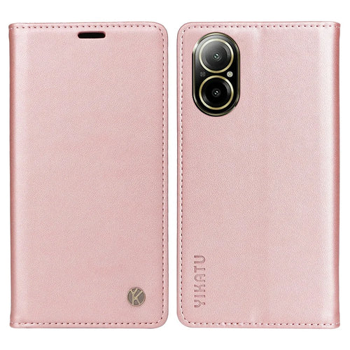 YIKATU YK-001 For Realme C67 4G Case Shockproof Leather Wallet Phone Cover - Rose Gold - 1