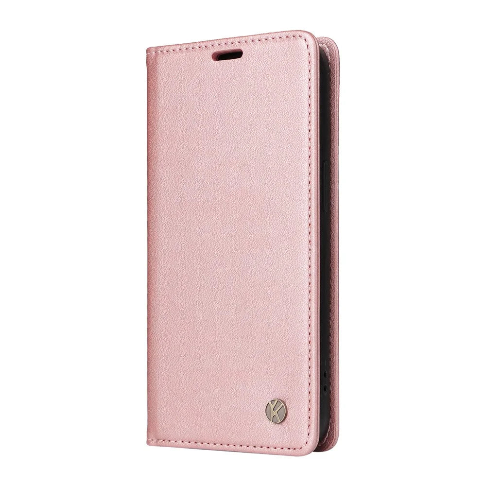 YIKATU YK-001 For Realme C67 4G Case Shockproof Leather Wallet Phone Cover - Rose Gold - 7