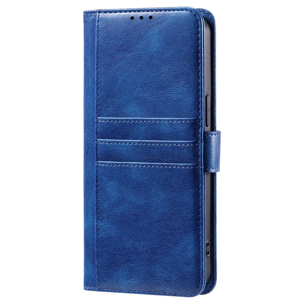 013 Style For iPhone 12 6.1 inch Phone Case Leather 6 Card Slots Cover with Wrist Strap - Blue - 7