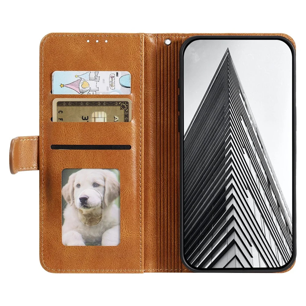 013 Style For iPhone 12 Pro Max Case PU Leather Stand Flip Phone Cover with 6 Card Slots - Brown - 2