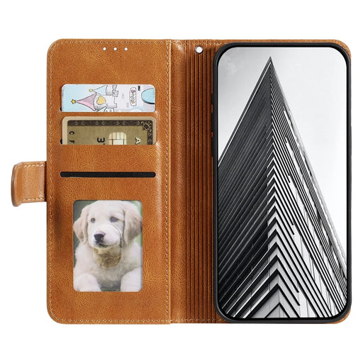013 Style For iPhone 12 Pro Max Case PU Leather Stand Flip Phone Cover with 6 Card Slots - Brown - 2