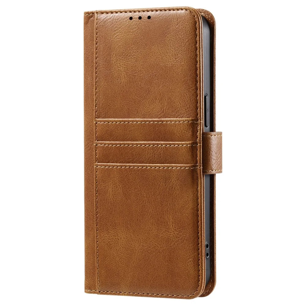 013 Style For iPhone 12 Pro Max Case PU Leather Stand Flip Phone Cover with 6 Card Slots - Brown - 7