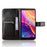 For TCL 501 Wallet Stand Case Crazy Horse Texture Leather Phone Cover - Black - 2