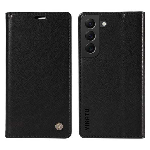YIKATU YK-006 For Samsung Galaxy S21 5G / S21 4G Wallet Phone Case Litchi Texture Leather Flip Cover - Black - 1