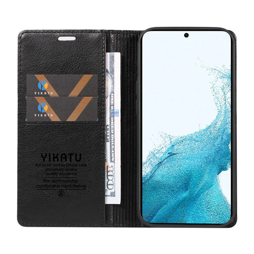 YIKATU YK-006 For Samsung Galaxy S21 5G / S21 4G Wallet Phone Case Litchi Texture Leather Flip Cover - Black - 2