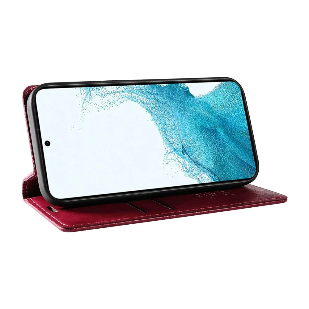 YIKATU YK-006 For Samsung Galaxy S21 FE 5G Case Anti-Drop Leather Wallet Phone Cover - Wine Red - 3