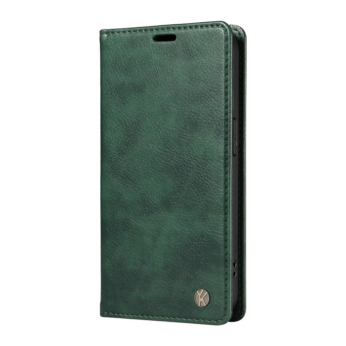YIKATU YK-006 For iPhone 13 Wallet Case Anti-Scratch Leather Phone Cover - Green - 7