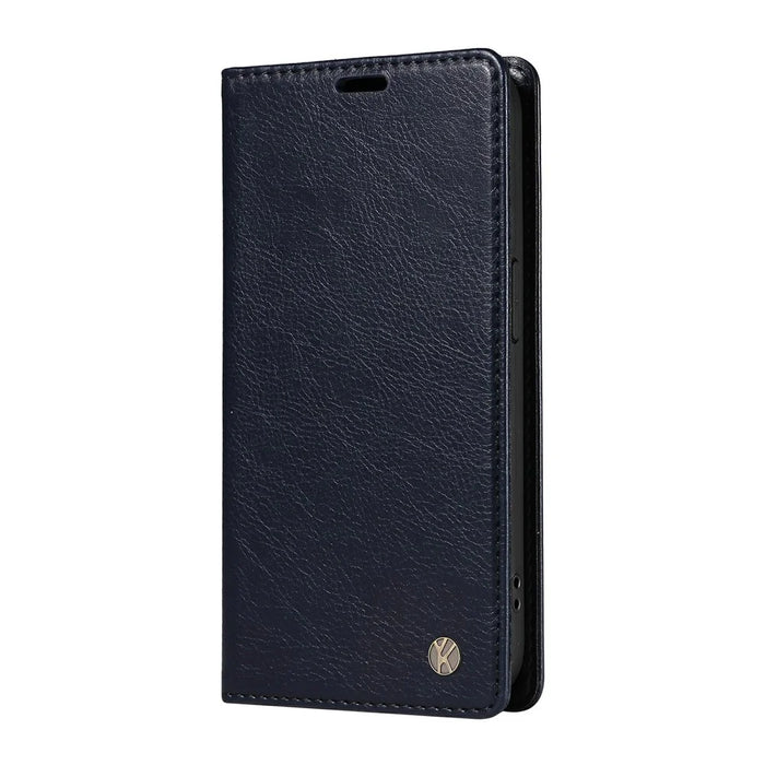 YIKATU YK-006 For iPhone 13 Pro Max Wallet Case Magnetic Closure Leather Phone Cover - Navy Blue - 7