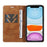 YIKATU YK-006 For iPhone 11 Case Wallet Card Slots PU Leather Protective Phone Cover - Brown - 2