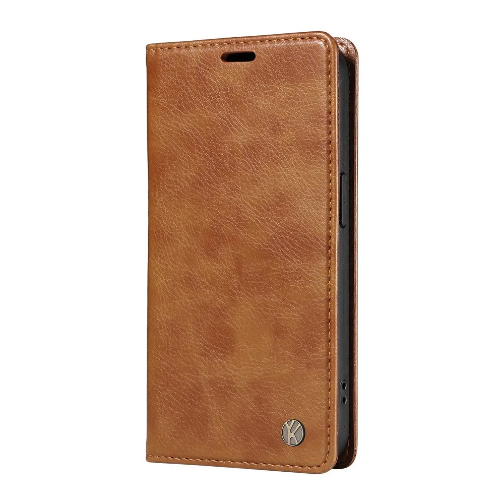 YIKATU YK-006 For iPhone 11 Case Wallet Card Slots PU Leather Protective Phone Cover - Brown - 7