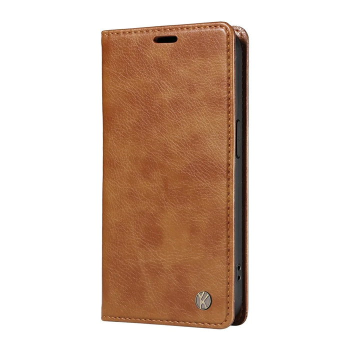 YIKATU YK-006 For iPhone 11 Case Wallet Card Slots PU Leather Protective Phone Cover - Brown - 7