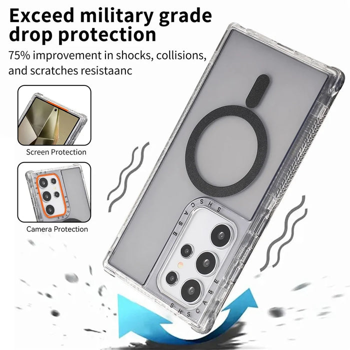 For Samsung Galaxy S24 Ultra Magnetic Case PC+TPU Phone Cover - Grey - 6