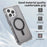 For iPhone 14 Pro Magnetic Phone Case Reinforced Corners PC+TPU Phone Cover - Grey - 5