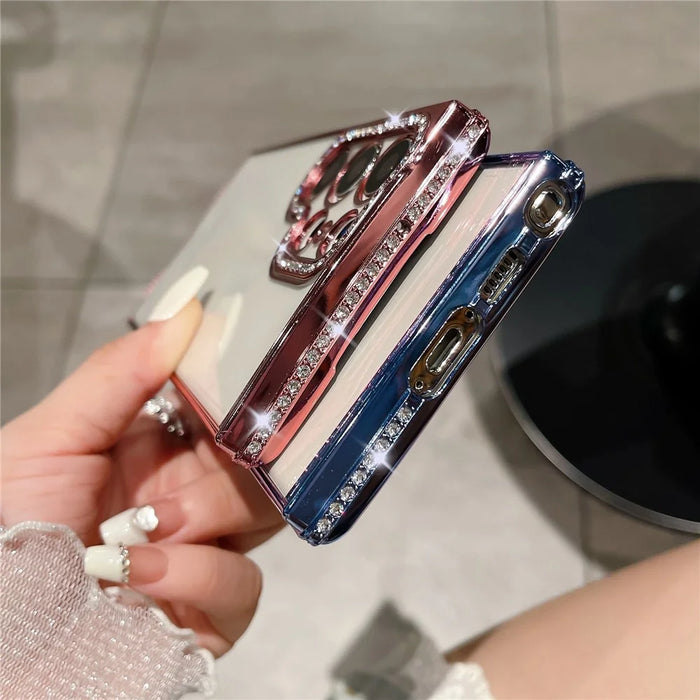 For Samsung Galaxy S24 Ultra TPU Case Rhinestones Decor Phone Protective Cover - Red - 3