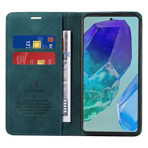 BETOPNICE 003 For Samsung Galaxy M55 5G / C55 5G / F55 5G Case Magnetic Closing Leather Cover RFID Blocking Wallet - Green - 2