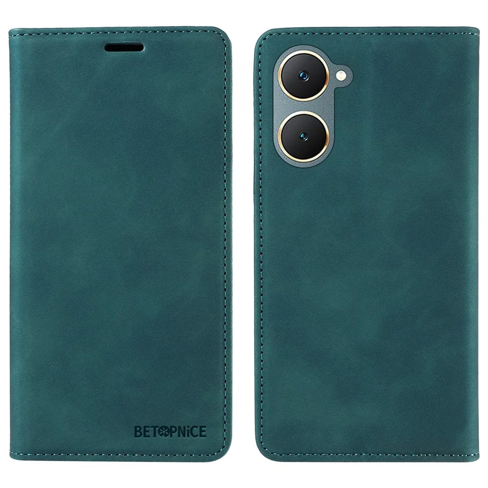 BETOPNICE 003 For vivo Y03 Case RFID Blocking Wallet Leather Flip Phone Cover - Green - 1
