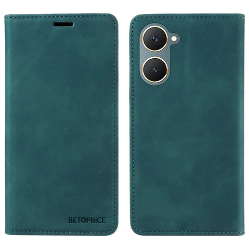 BETOPNICE 003 For vivo Y03 Case RFID Blocking Wallet Leather Flip Phone Cover - Green - 1