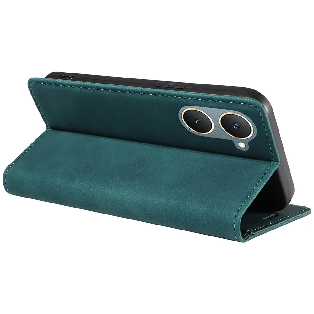 BETOPNICE 003 For vivo Y03 Case RFID Blocking Wallet Leather Flip Phone Cover - Green - 4