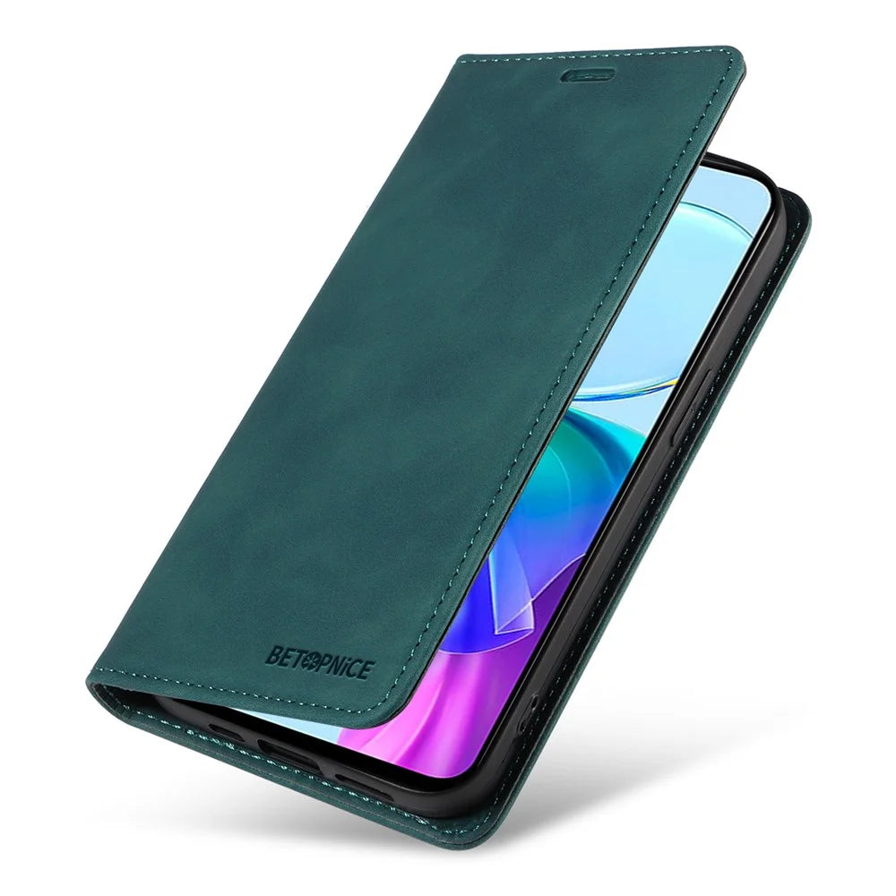 BETOPNICE 003 For vivo Y03 Case RFID Blocking Wallet Leather Flip Phone Cover - Green - 5