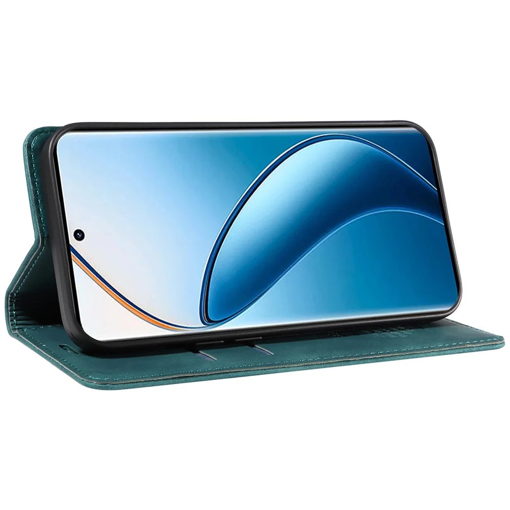 BETOPNICE 003 For Realme 12 Pro+ 5G / 12 Pro 5G Case PU+TPU Phone Protective Cover RFID Blocking Wallet - Green - 3