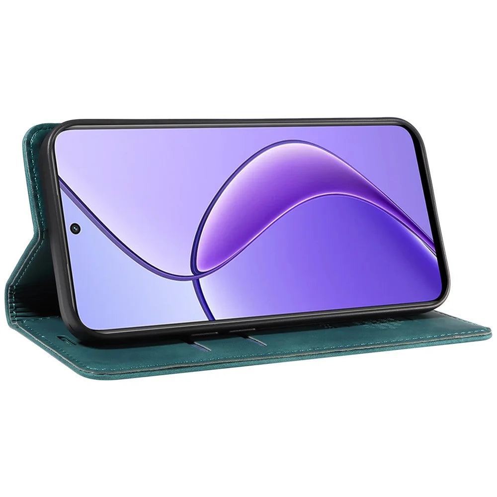 BETOPNICE 003 For Realme 12 5G Case RFID Blocking Wallet Drop-Proof Phone Stand Cover - Green - 3