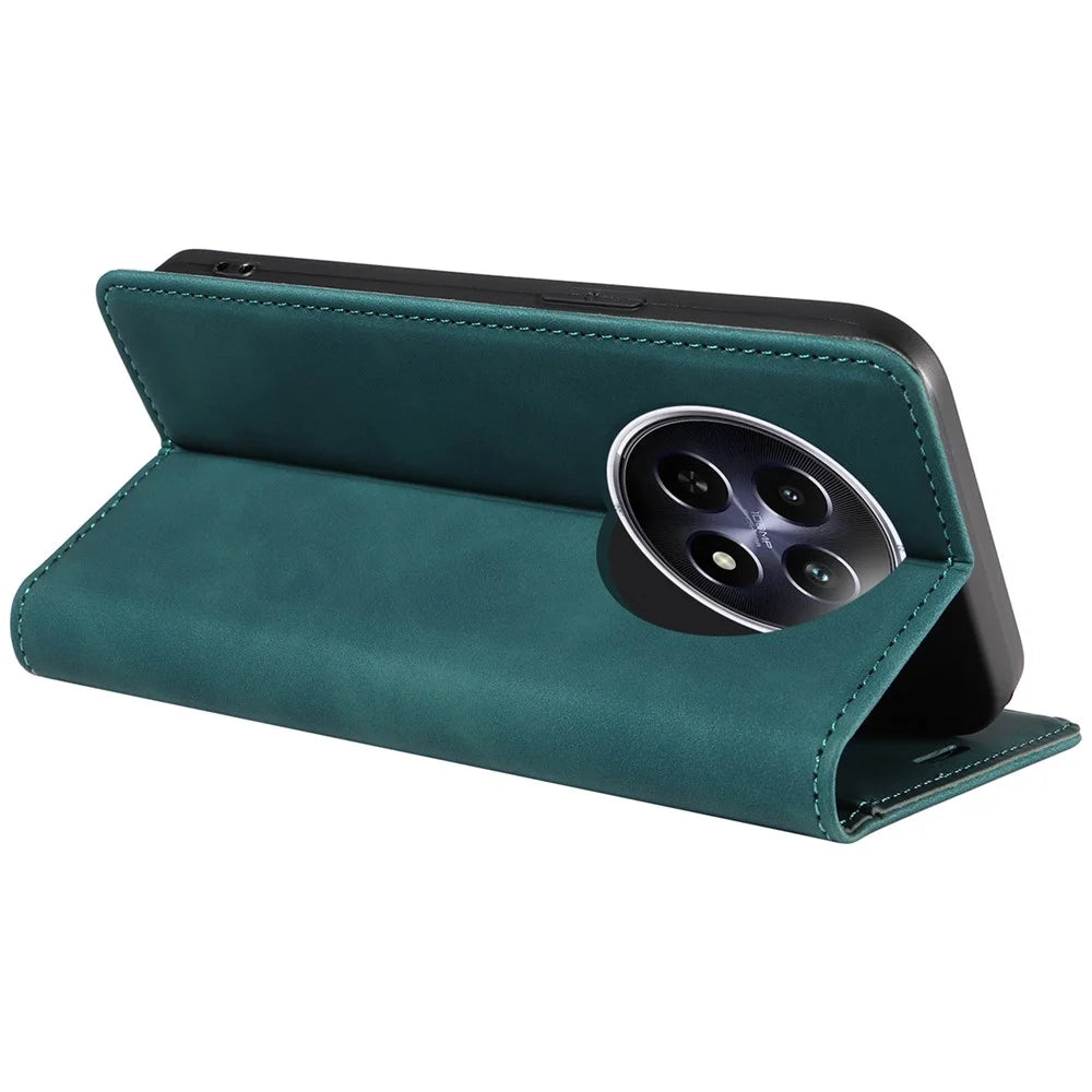 BETOPNICE 003 For Realme 12 5G Case RFID Blocking Wallet Drop-Proof Phone Stand Cover - Green - 4