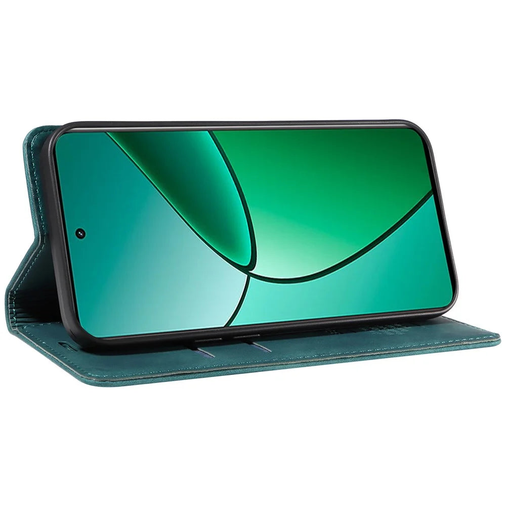 BETOPNICE 003 For Realme 12 4G / 12+ 5G / Narzo 70 Pro 5G Magnetic Case Card Slots RFID Blocking Phone Cover - Green - 3