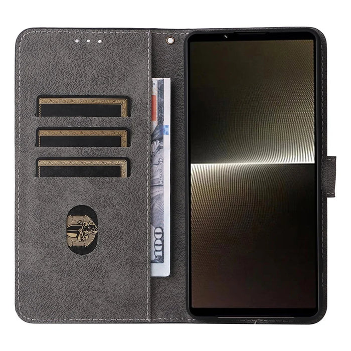 For Sony Xperia 1 VI Leather Case RFID Blocking Wallet Cover with Wrist Strap - Black - 2