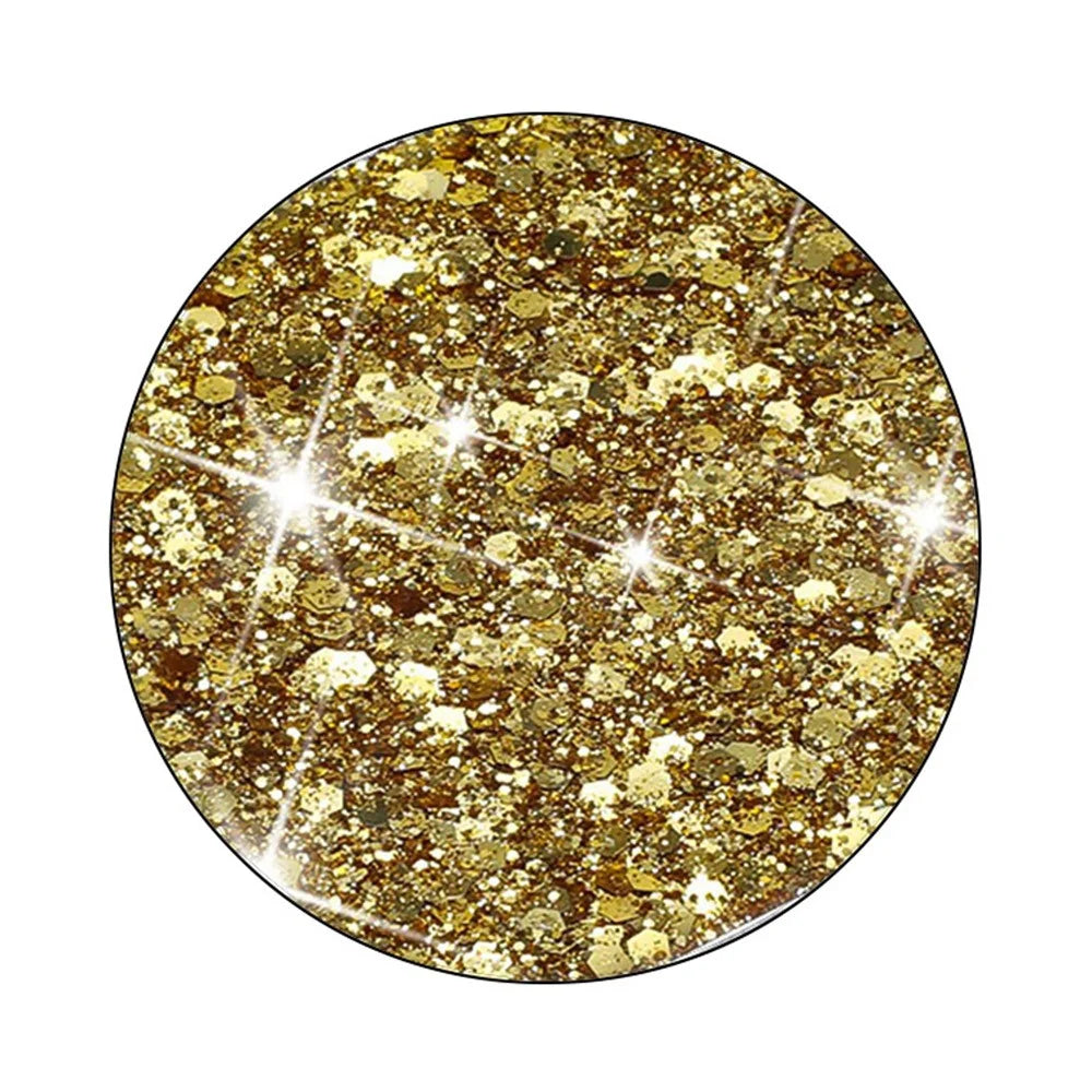 For Samsung Galaxy S23 Ultra Phone Case Anti-scratch Epoxy Glittery TPU Back Cover - Gold - 3