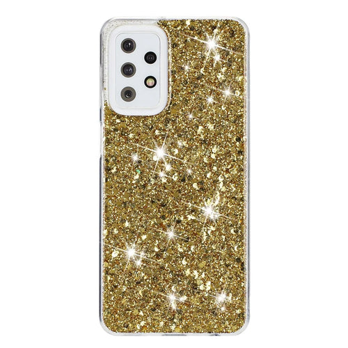 For Samsung Galaxy A23 4G / A23 5G (Global Version) Slim-Fit Glittery Powder Decor Phone Cover Epoxy TPU Phone Case - Gold - 1