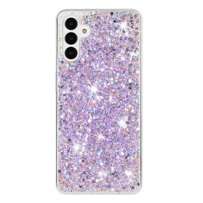 For Samsung Galaxy A54 5G Cover Sparkle Epoxy TPU Shockproof Phone Case - Purple - 1