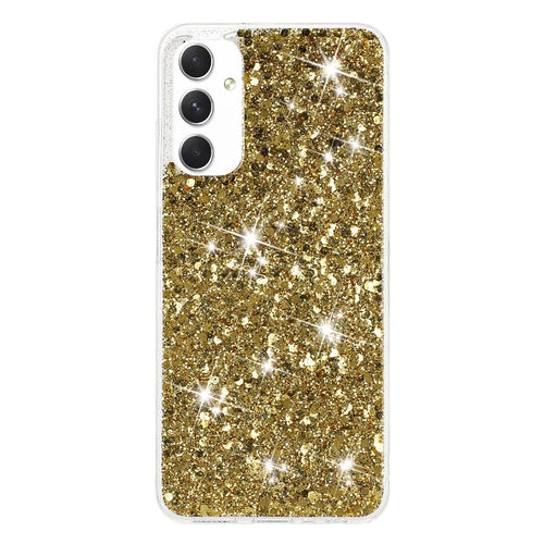 For Samsung Galaxy A05s 4G Case TPU Phone Shell Epoxy Glittery Powder Phone Cover - Gold - 1