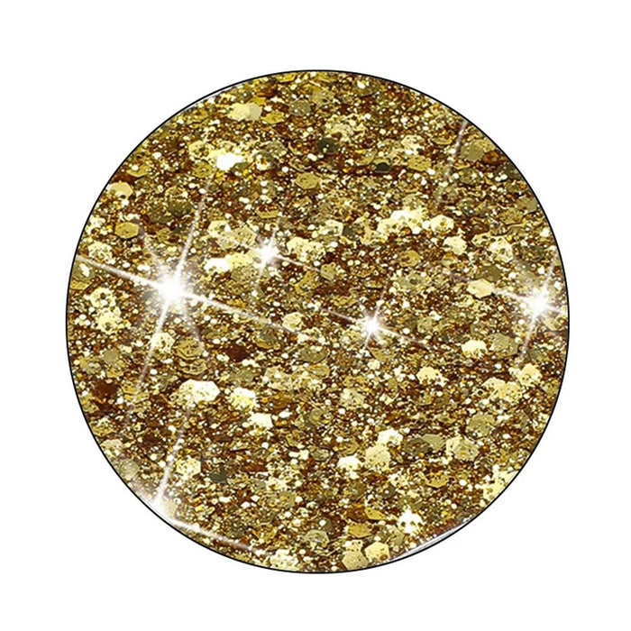 For iPhone 15 Back Protector Case Sparkle Epoxy Cell Phone TPU Cover - Gold - 3