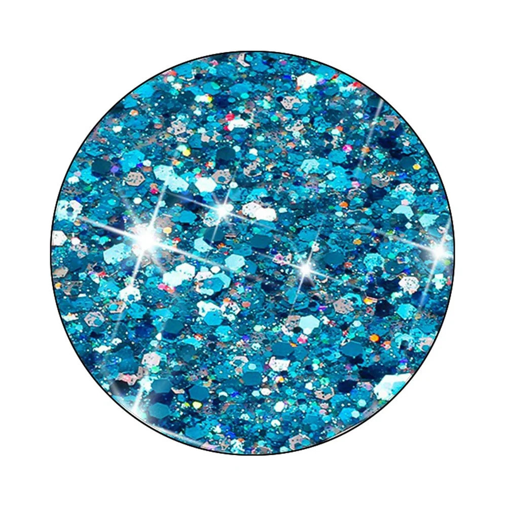 Phone Case for iPhone 14 Glittery Powder Decor Epoxy TPU Slim-Fit Phone Cover - Blue - 3