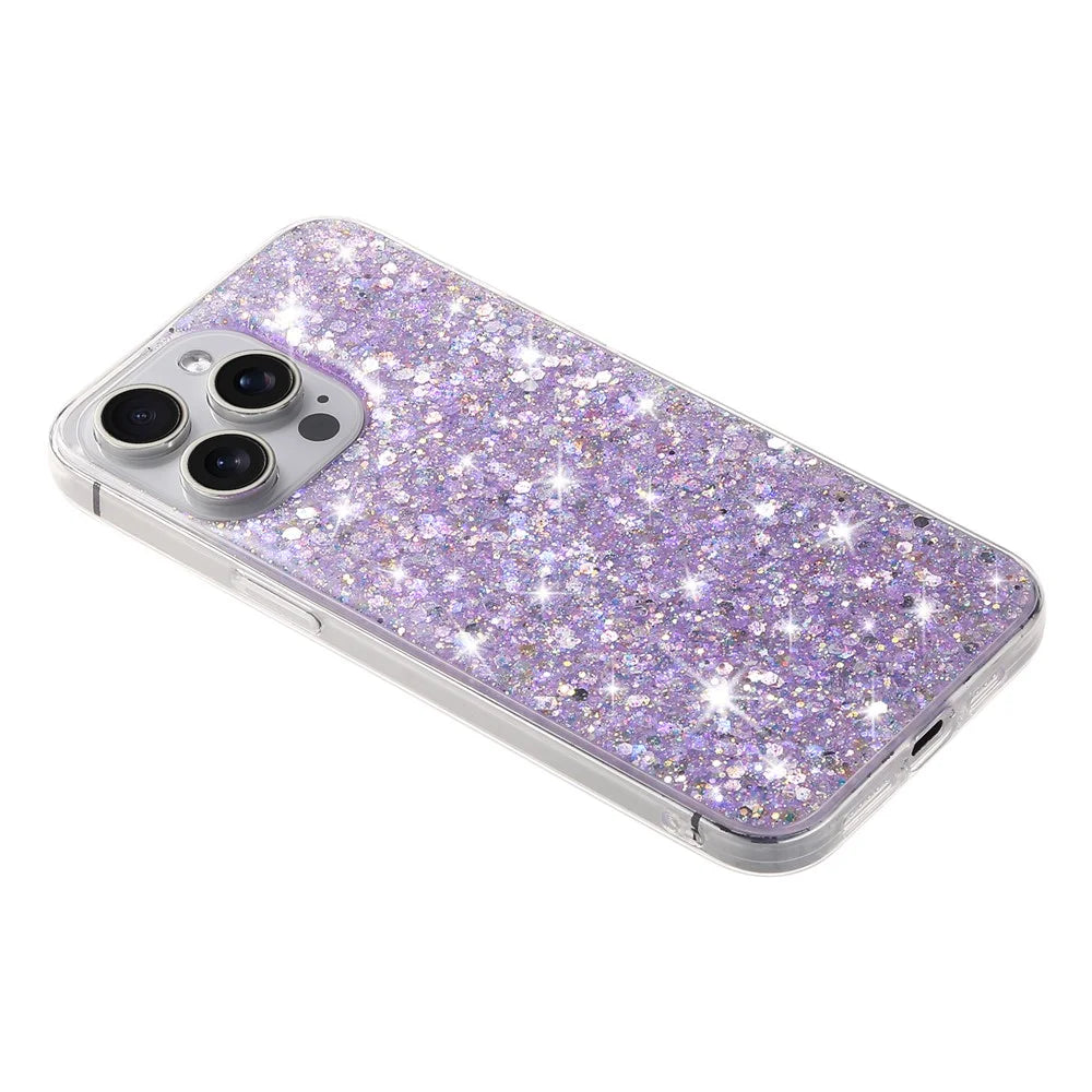 For iPhone 13 Pro 6.1 inch Case Stylish Epoxy Glittery Anti-drop TPU Phone Cover - Purple - 2