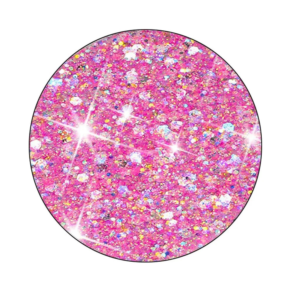 For iPhone 12 / 12 Pro 6.1 inch Dustproof TPU Phone Cases Glittery Powder Decor Phone Cover Epoxy Shell - Pink - 3