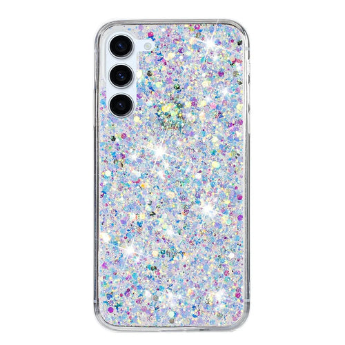 For Samsung Galaxy S23 Bump Proof Back Case Sparkle Epoxy Cell Phone TPU Cover - White - 1