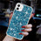 For iPhone 11 Phone Case Slim-Fit Glittery Powder Decor Phone Cover Epoxy TPU Phone Shell - Blue - 4