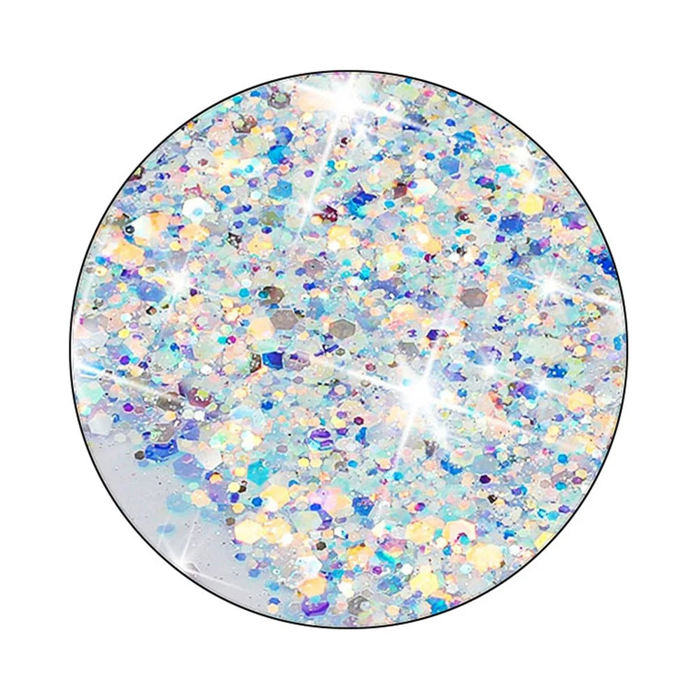 For iPhone XR Shockproof Phone Case Epoxy Glitter Sparkle Luminous TPU Phone Cover - White - 4