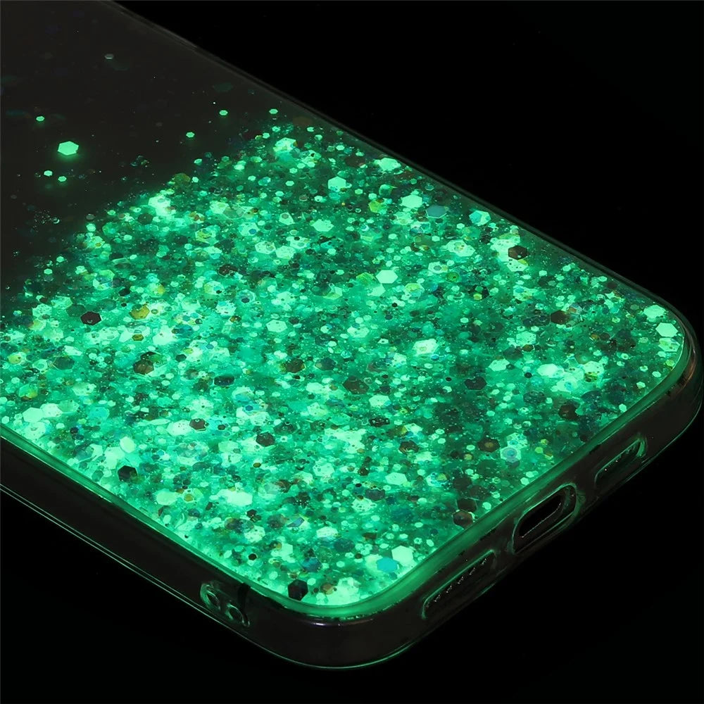 TPU Phone Cover for iPhone X / XS 5.8 inch Cases Anti-Scratch Epoxy Glitter Sparkle Luminous Phone Shell - Blue - 6