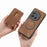 For OnePlus 12 5G Magnetic Case Leather Back Cover with Detachable Card Holder - Brown - 3